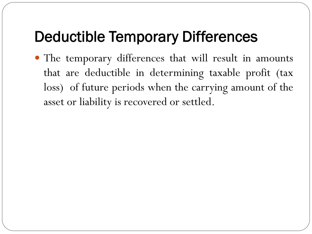 deductible temporary differences deductible