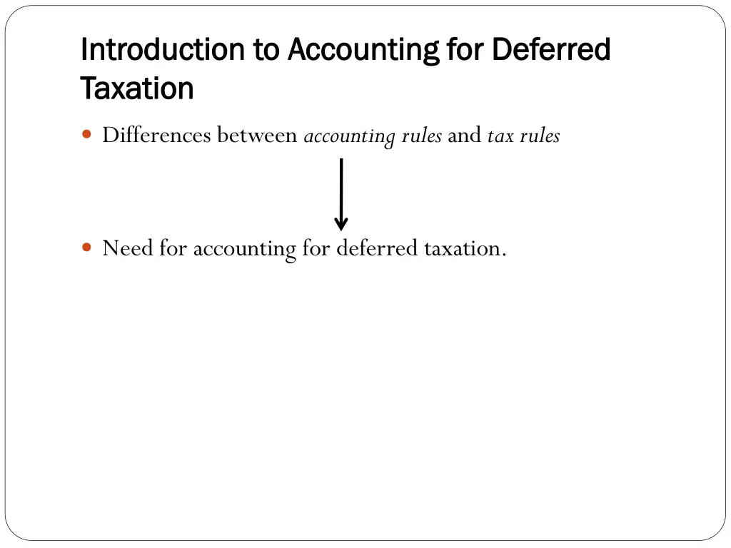introduction to accounting for deferred