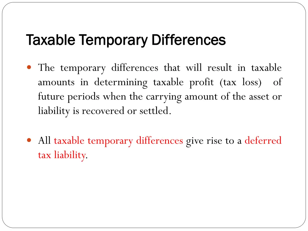 taxable temporary differences taxable temporary