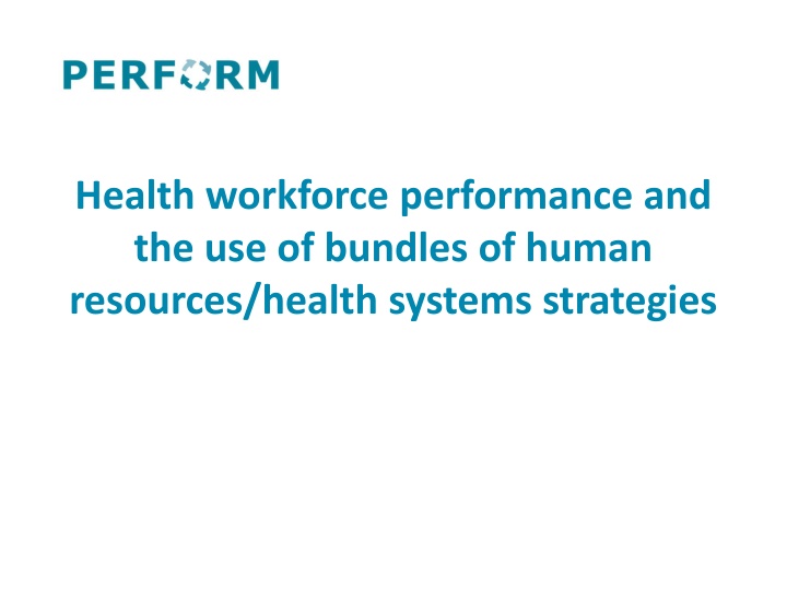 health workforce performance