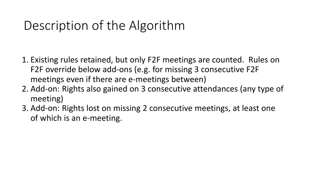 description of the algorithm