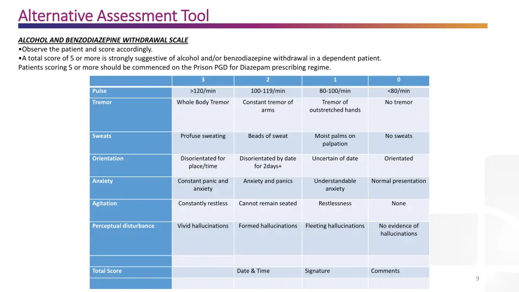 alternative assessment tool alternative