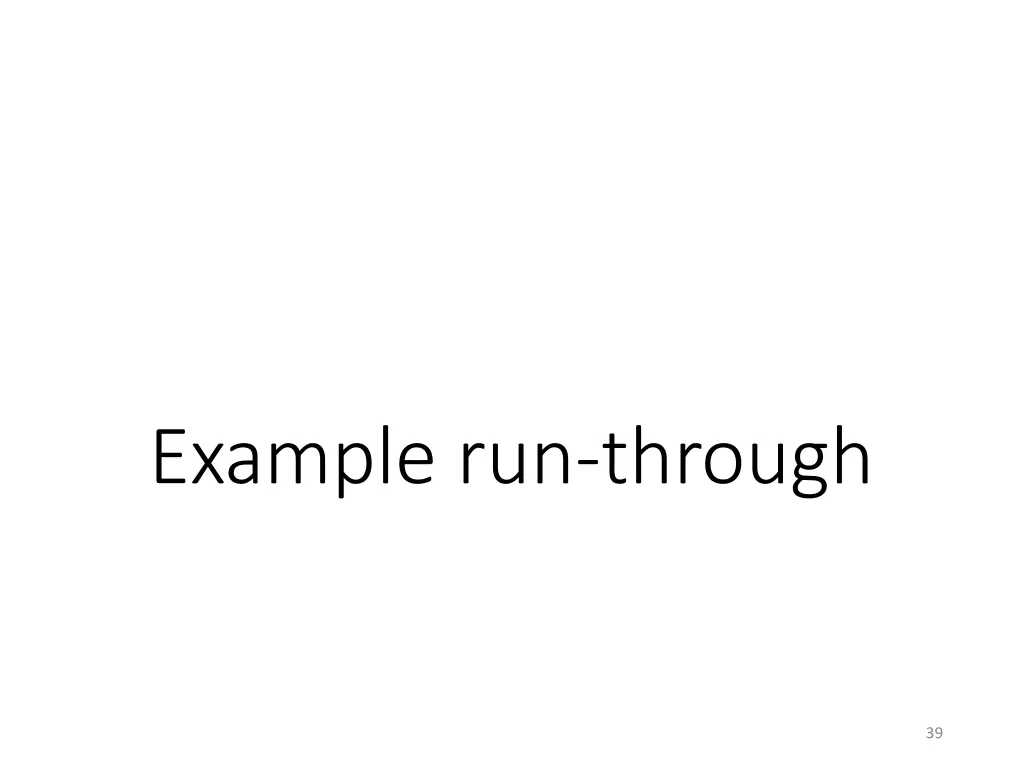 example run through