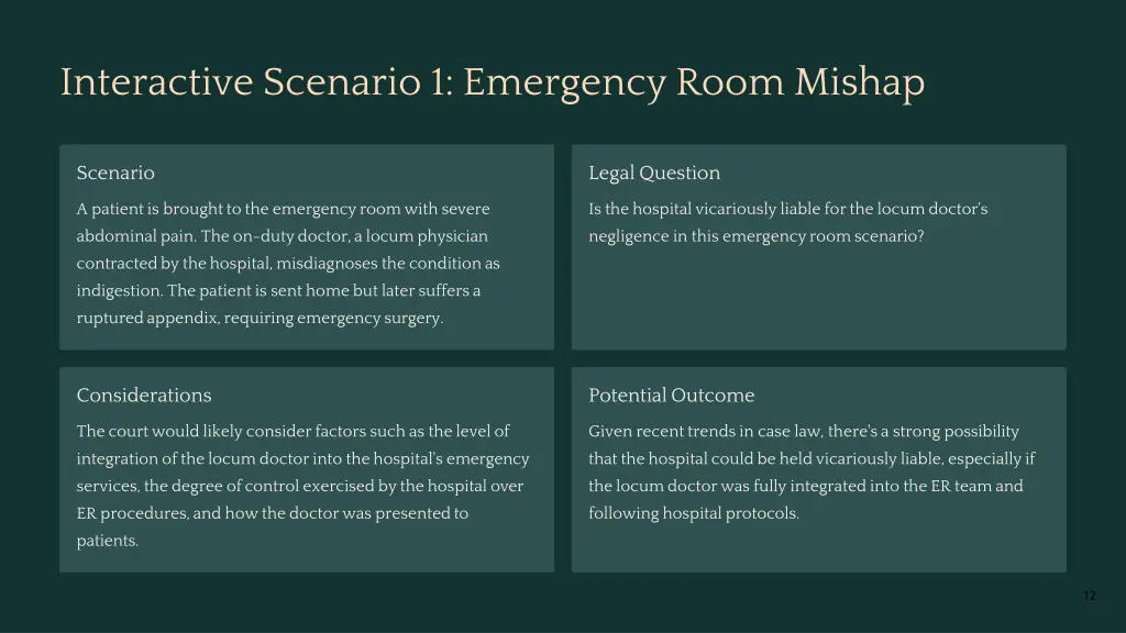 interactive scenario 1 emergency room mishap