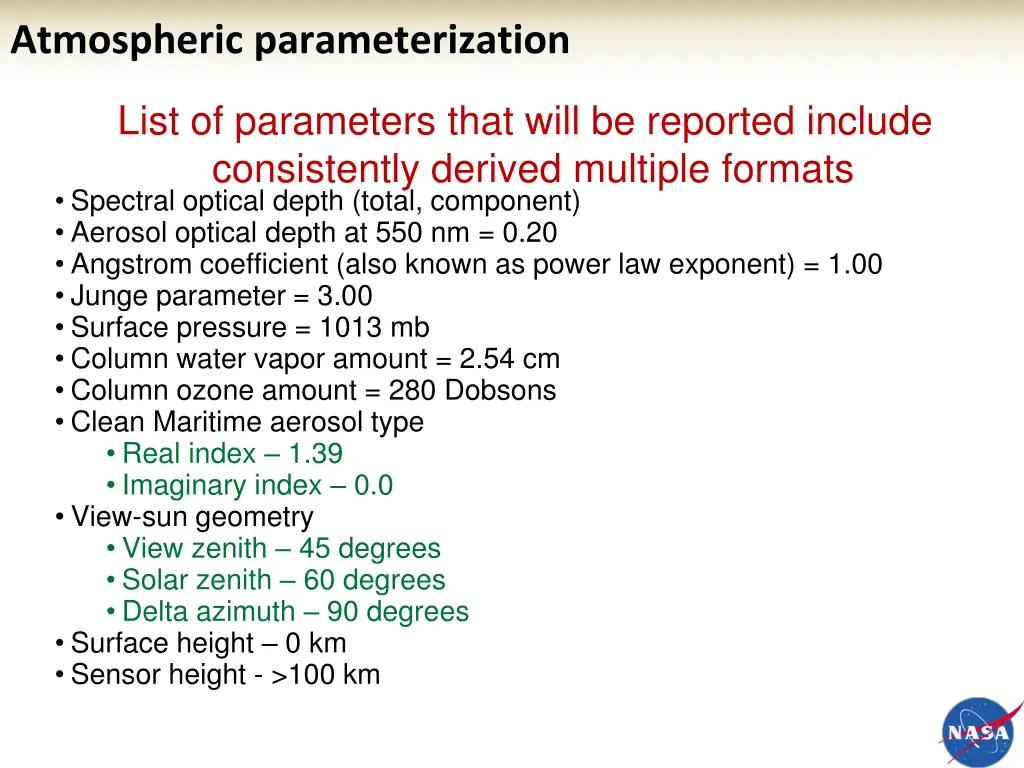 atmospheric parameterization