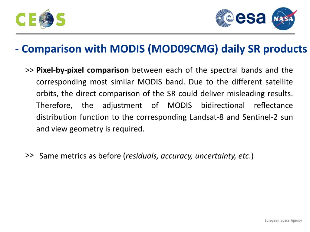 comparison with modis mod09cmg daily sr products