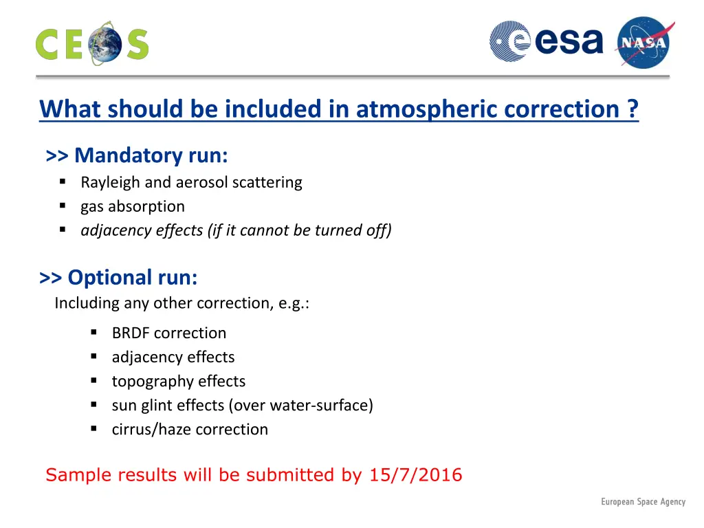 what should be included in atmospheric correction