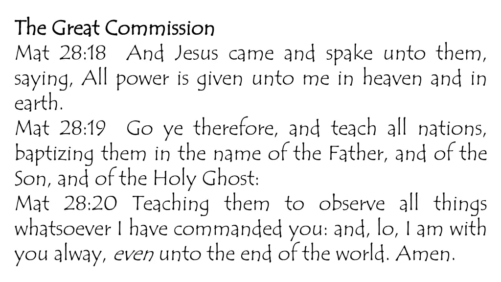 the the great great commission commission