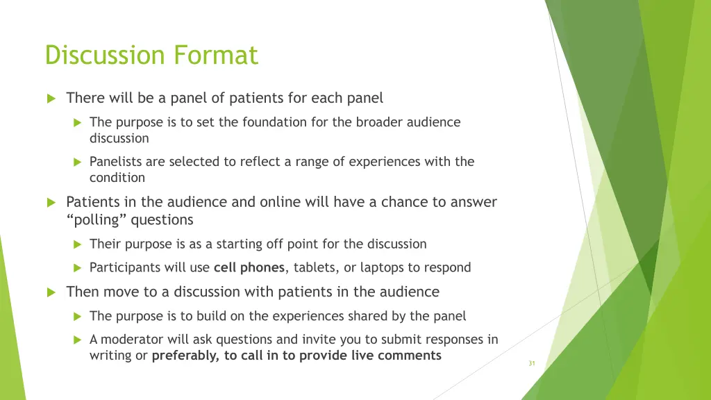 discussion format