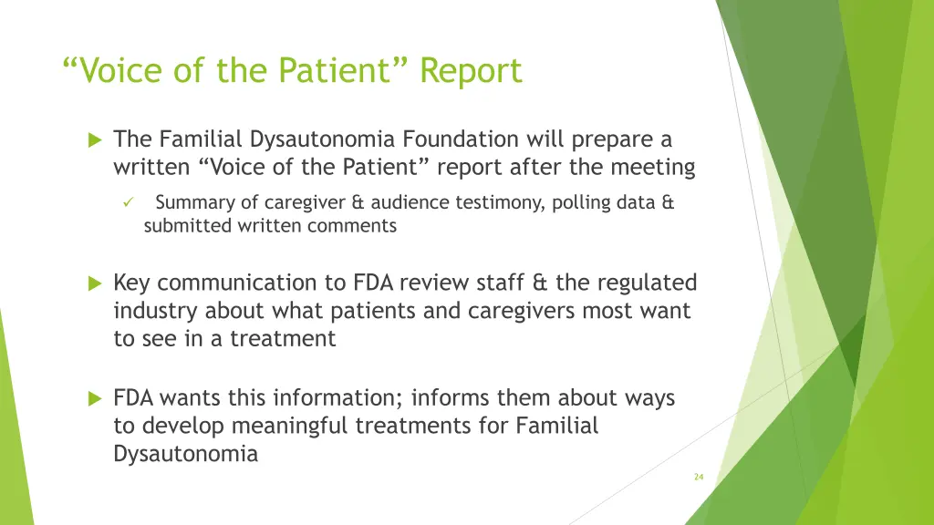 voice of the patient report
