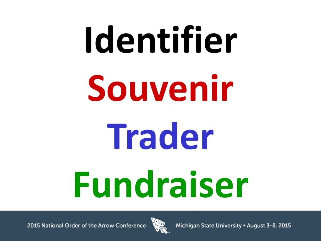 identifier souvenir trader fundraiser