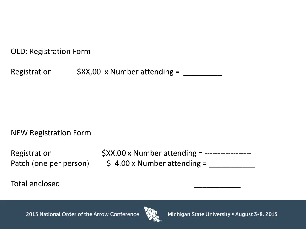 old registration form