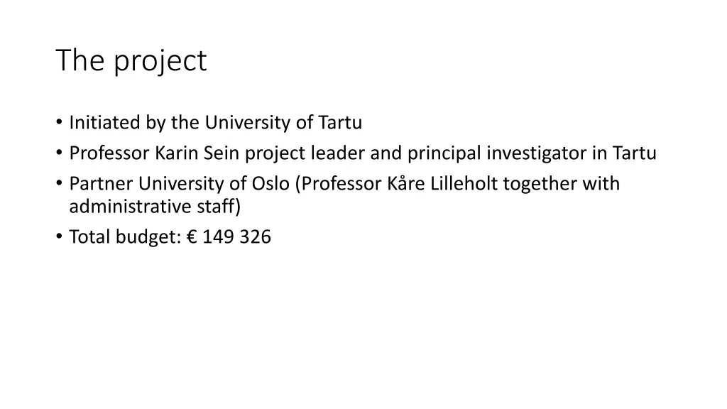 the project