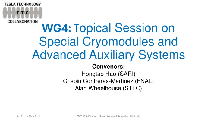 wg4 t opical session on special cryomodules