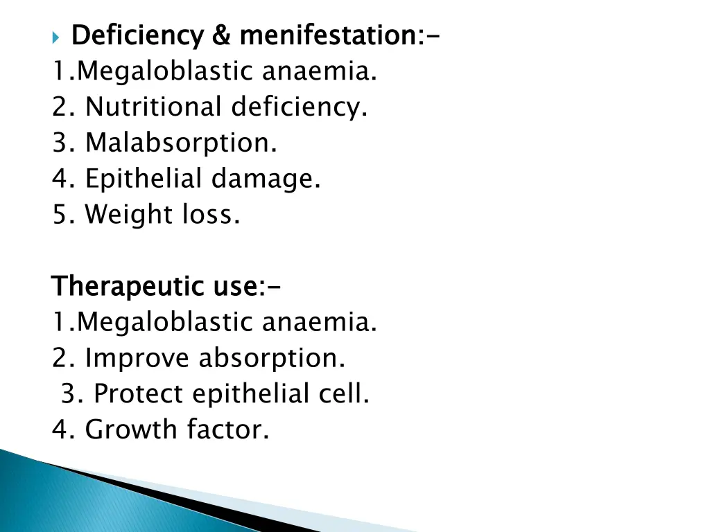deficiency 1 megaloblastic anaemia 2 nutritional