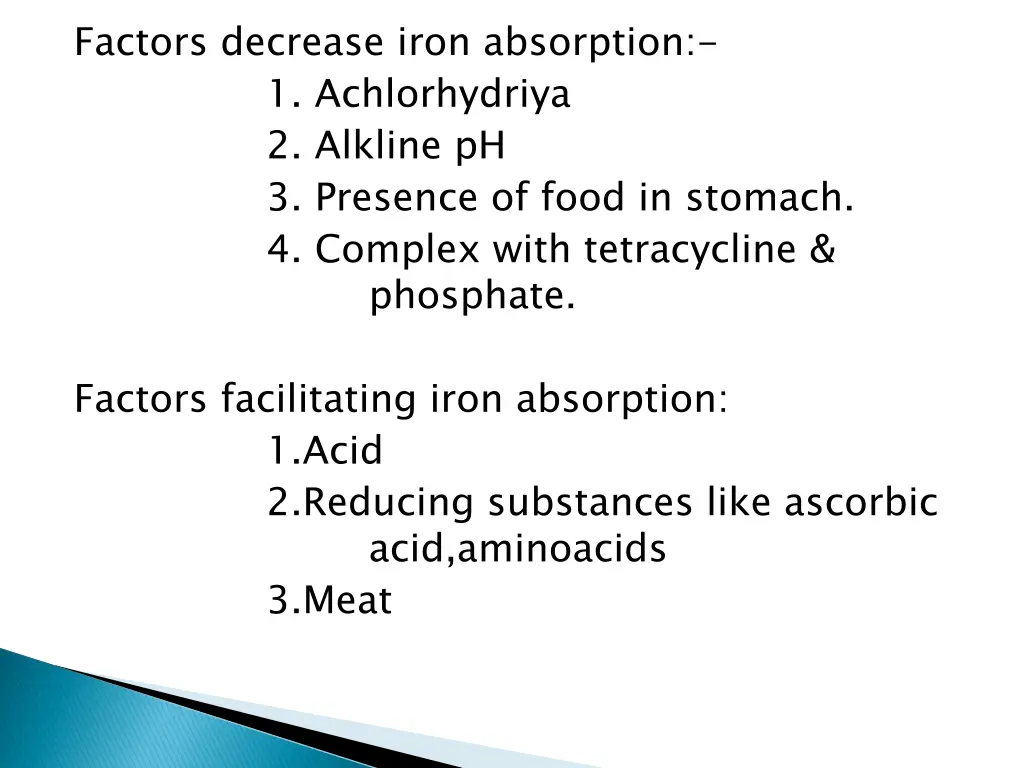 factors decrease iron absorption 1 achlorhydriya