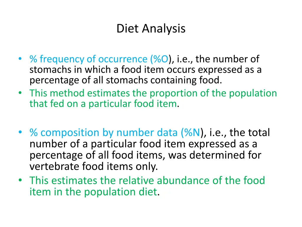 diet analysis