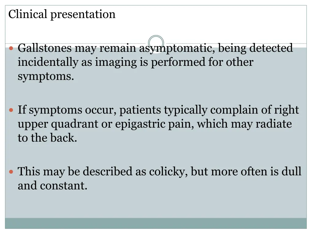 clinical presentation