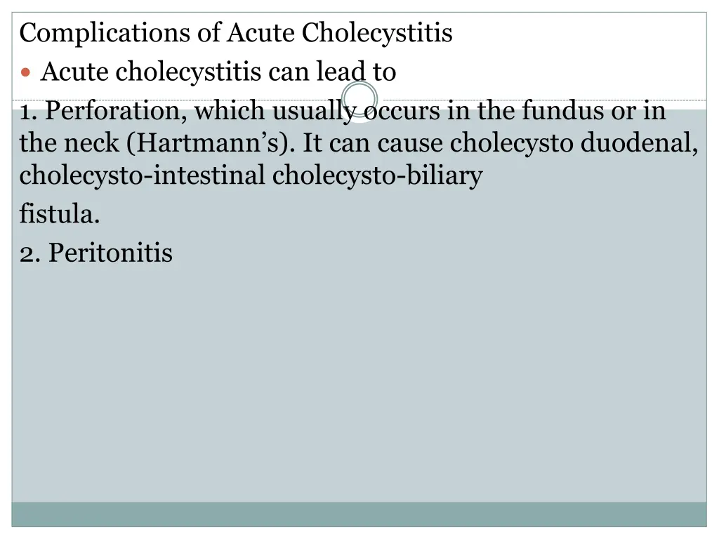 complications of acute cholecystitis acute