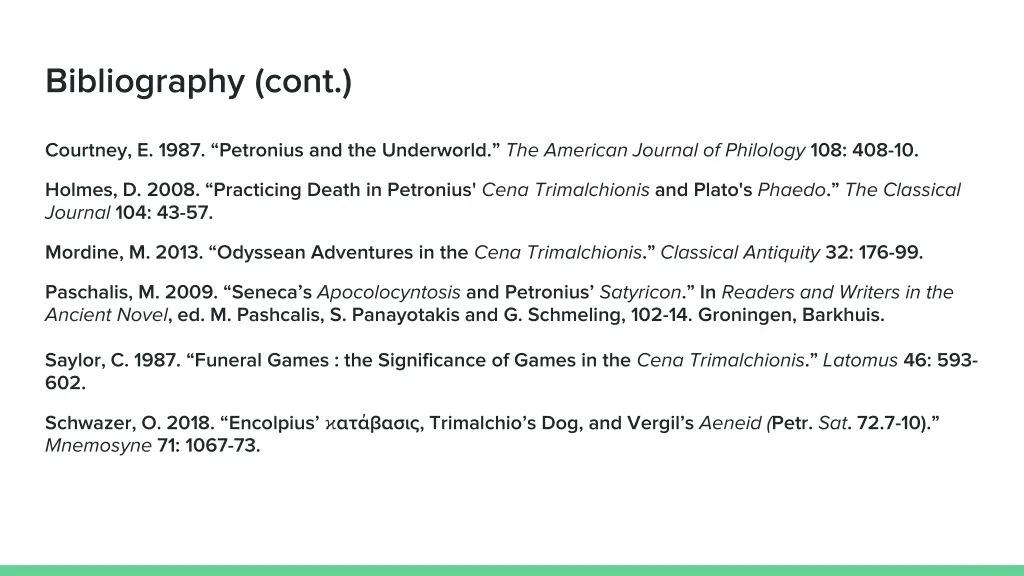 bibliography cont