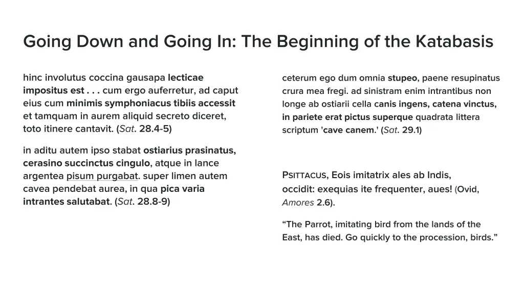 going down and going in the beginning