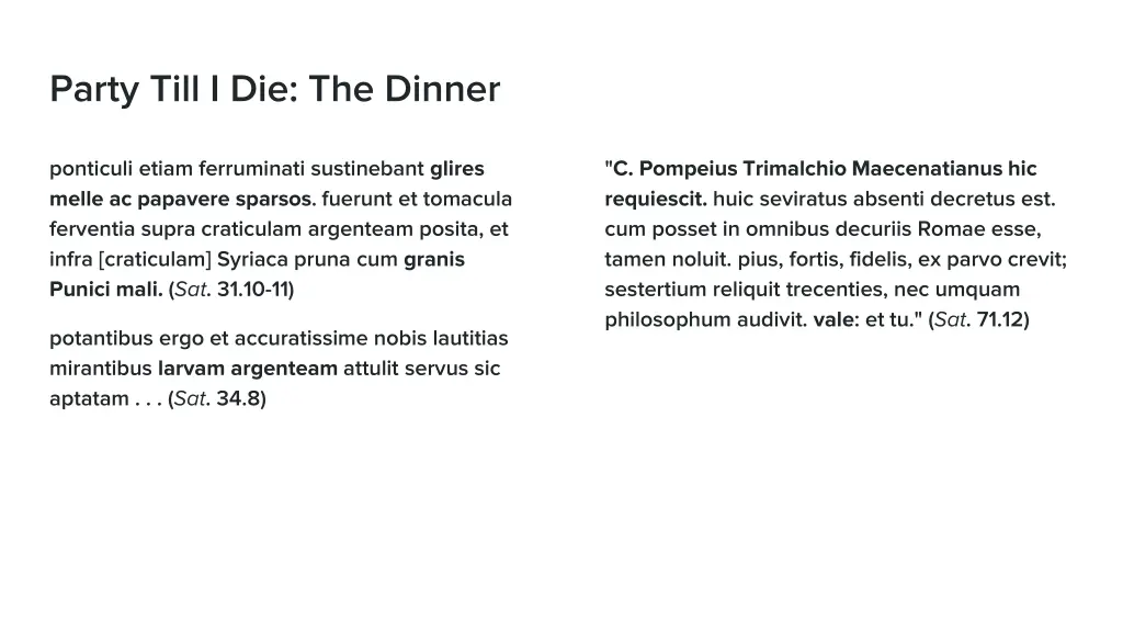 party till i die the dinner