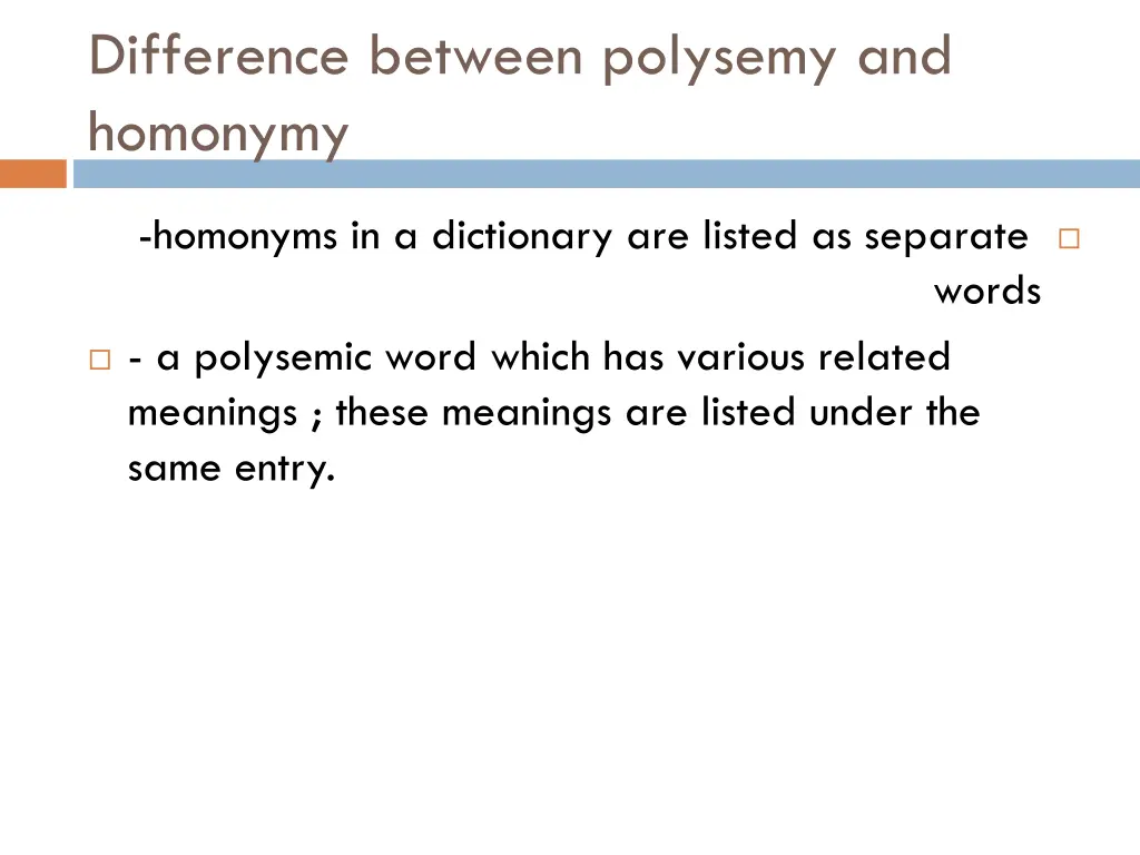 difference between polysemy and homonymy