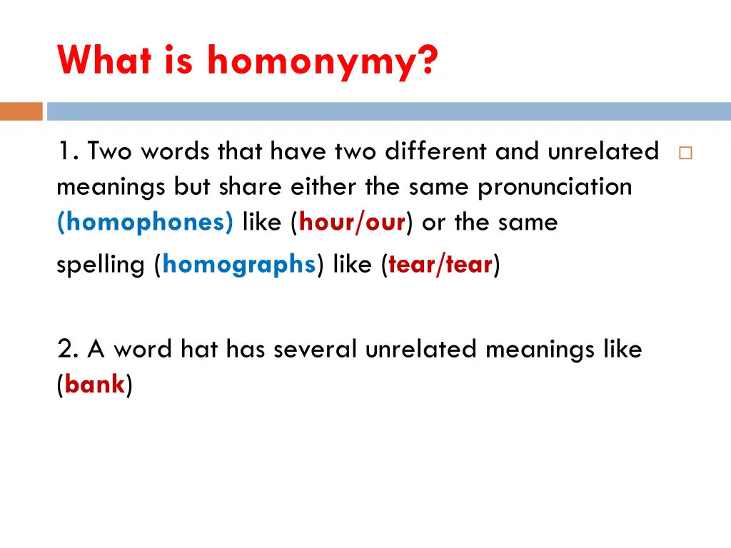 what is homonymy