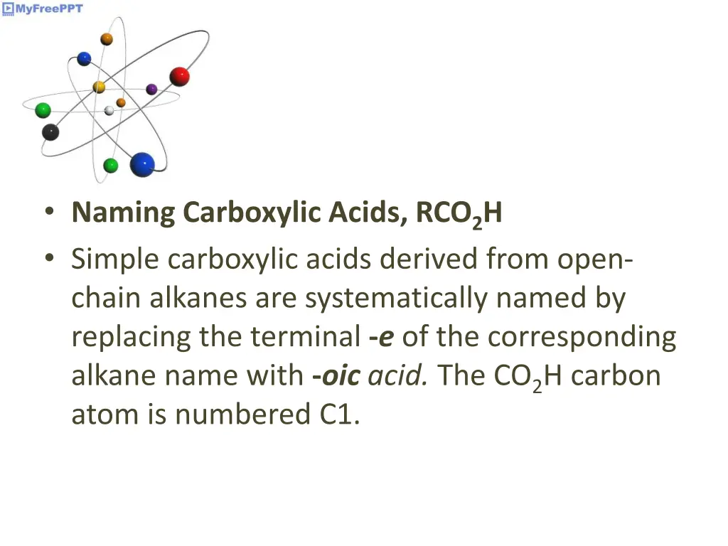 naming carboxylic acids rco 2 h simple carboxylic