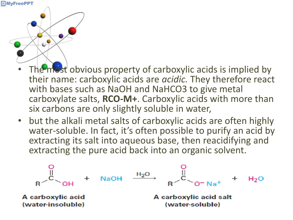 the most obvious property of carboxylic acids