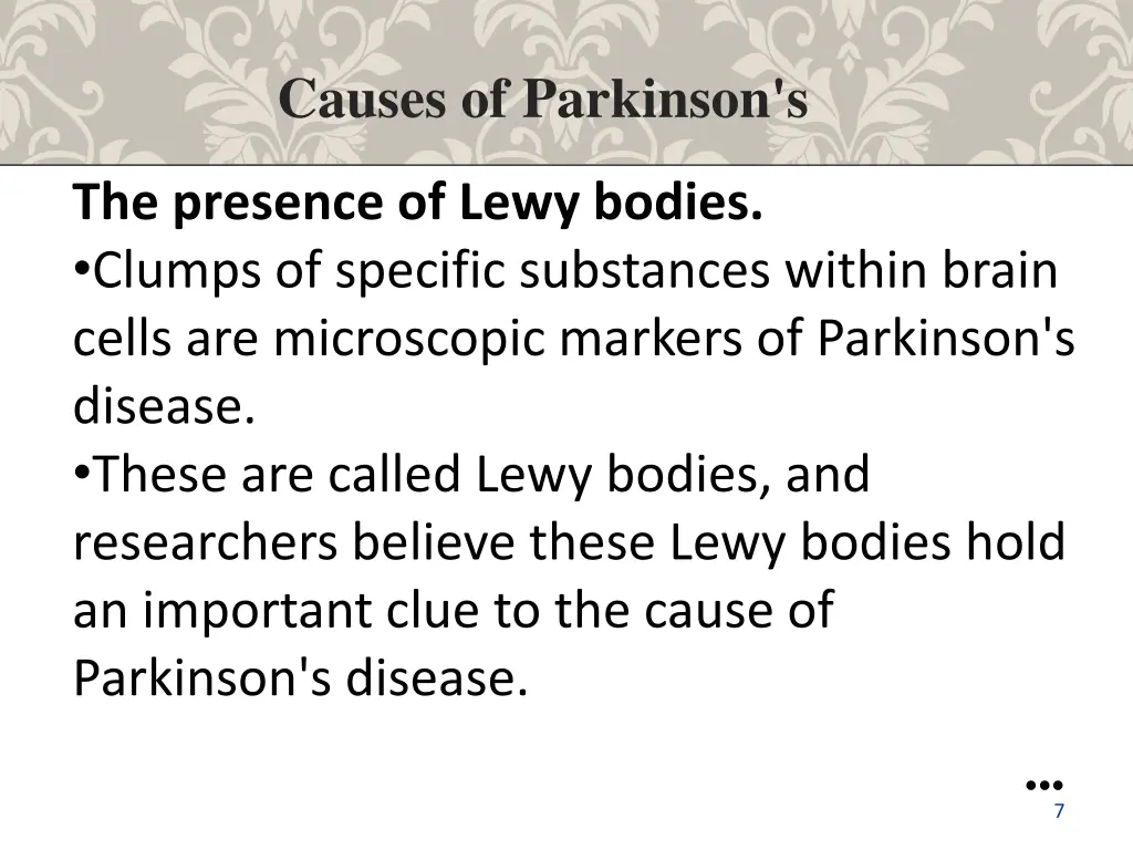 causes of parkinson s 1