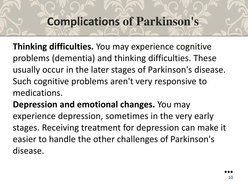complications of parkinson s