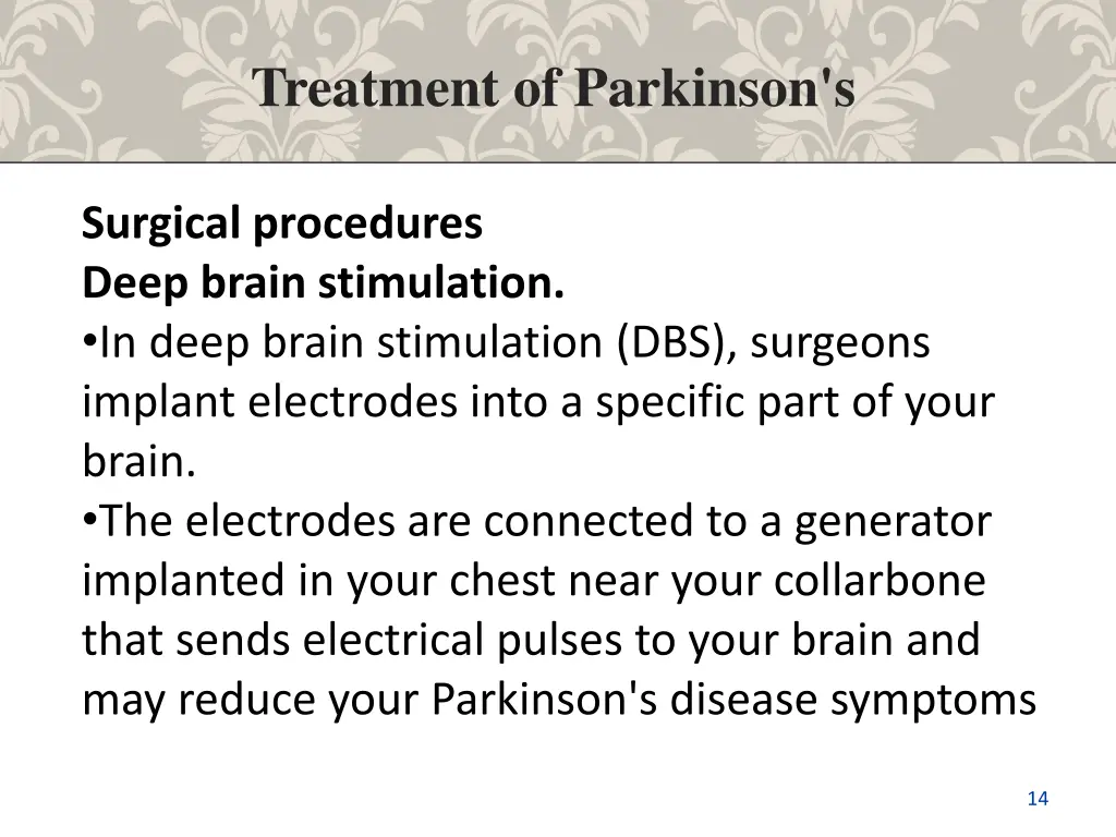 treatment of parkinson s 1