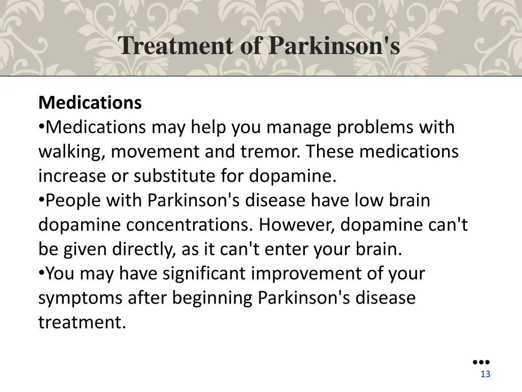 treatment of parkinson s