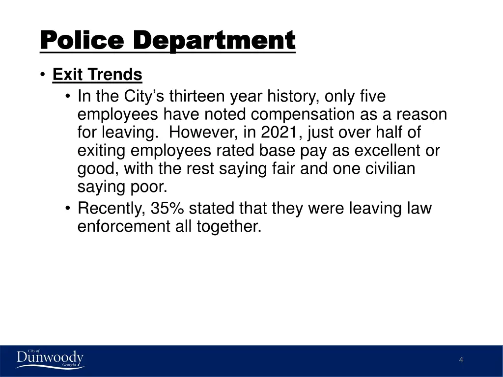 police department police department exit trends 2