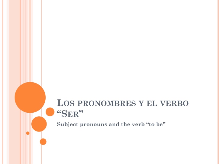 l os pronombres y el verbo s er subject pronouns