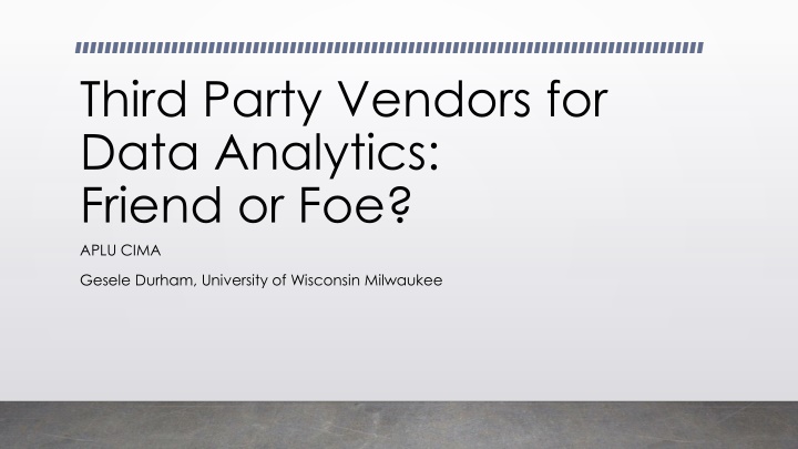 third party vendors for data analytics friend