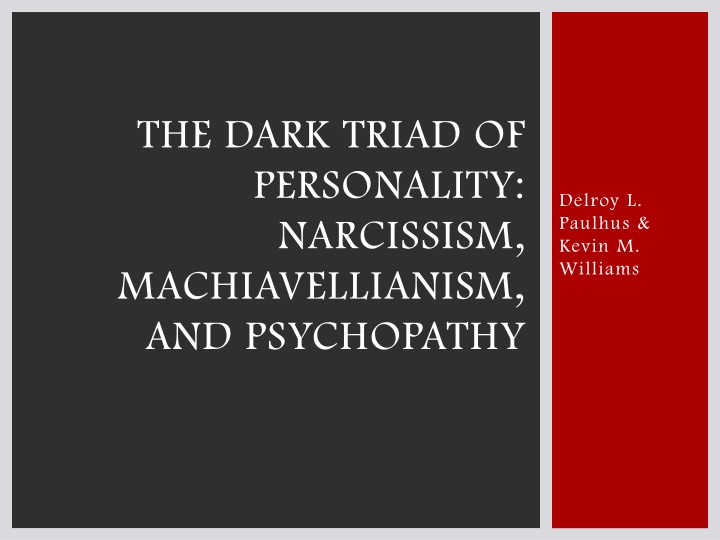 the dark triad of personality narcissism