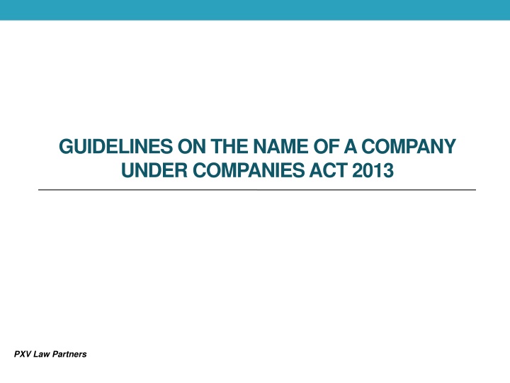 guidelines on the name of a company under