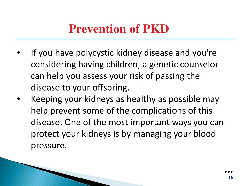 prevention of pkd