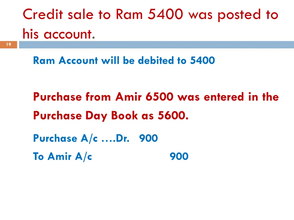 credit sale to ram 5400 was posted to his account