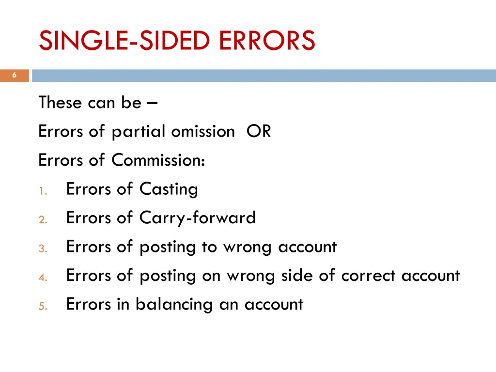 single sided errors 1