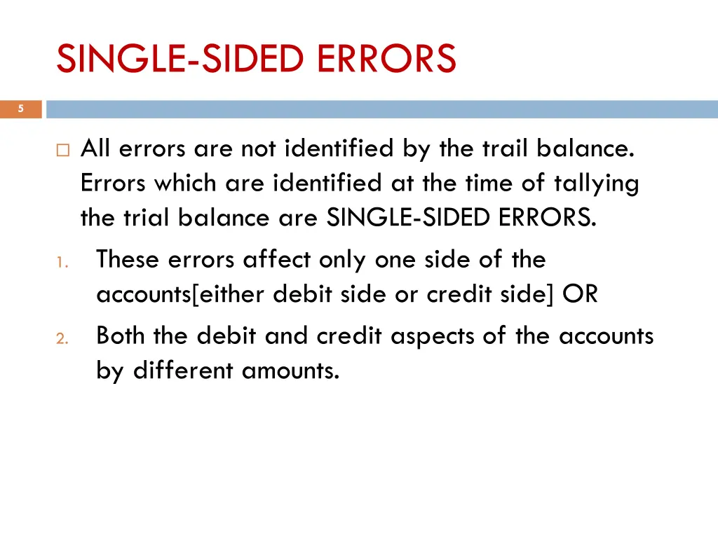 single sided errors