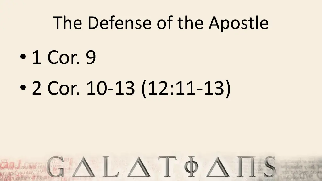the defense of the apostle