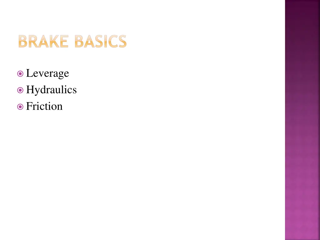 brake basics