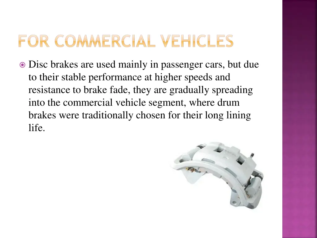 for commercial vehicles