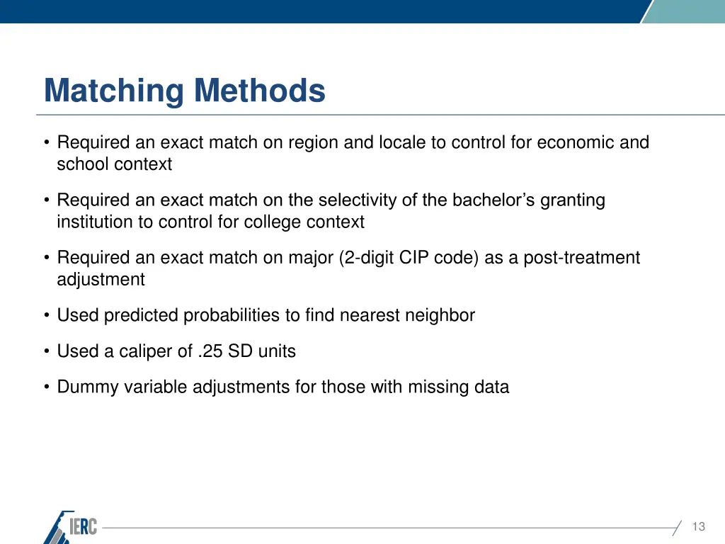 matching methods