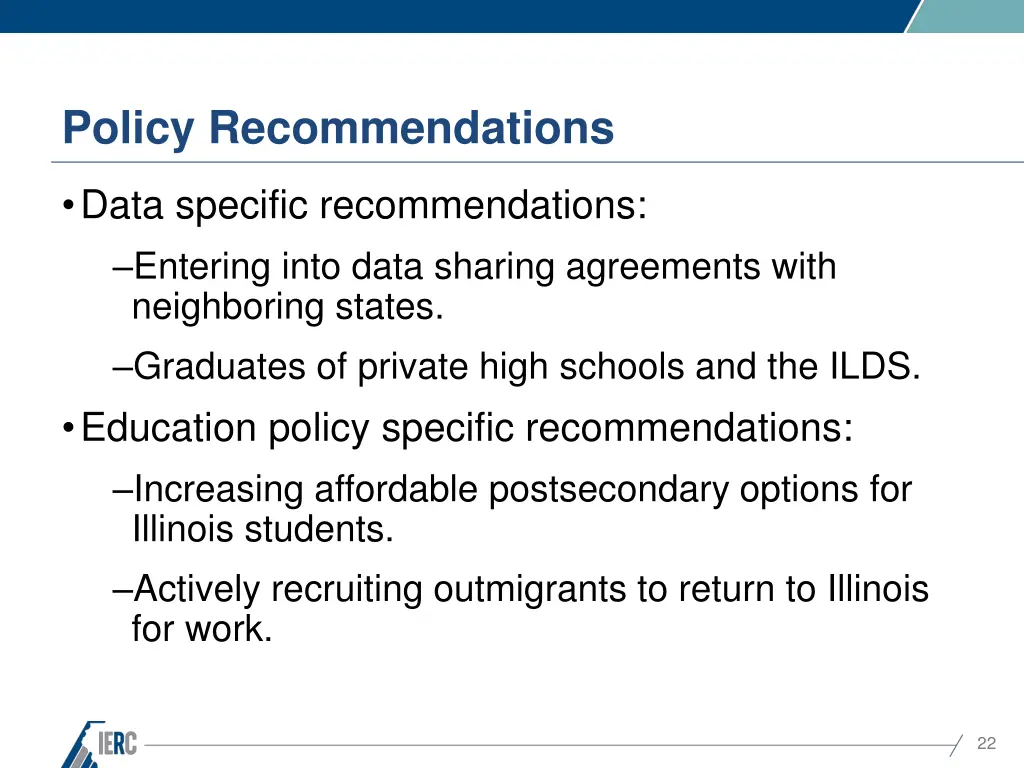 policy recommendations