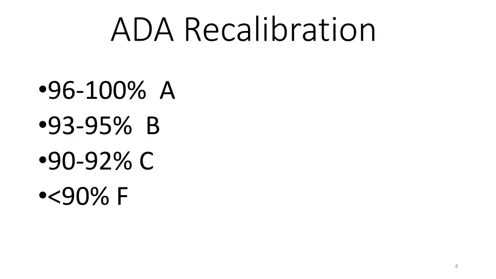 ada recalibration