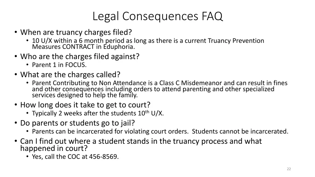 legal consequences faq